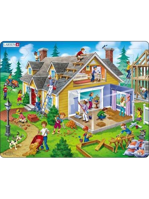 Larsen Puzzles Puslespil Hus - 62 brikker Maxi (36.5x28.5 cm) 2D Pussel