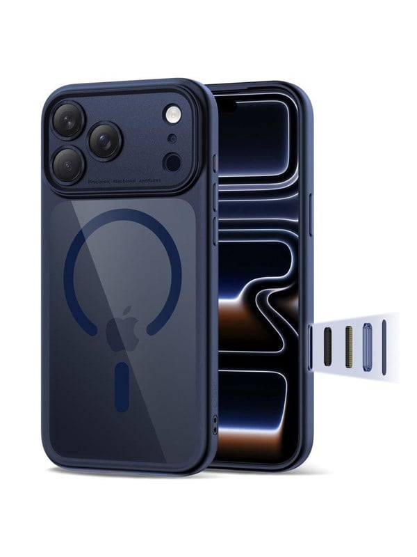 Produktfoto för Tech-Protect iPhone 17 Pro Max Mobilskal Magsafe Peak - Mörkblå/Clear