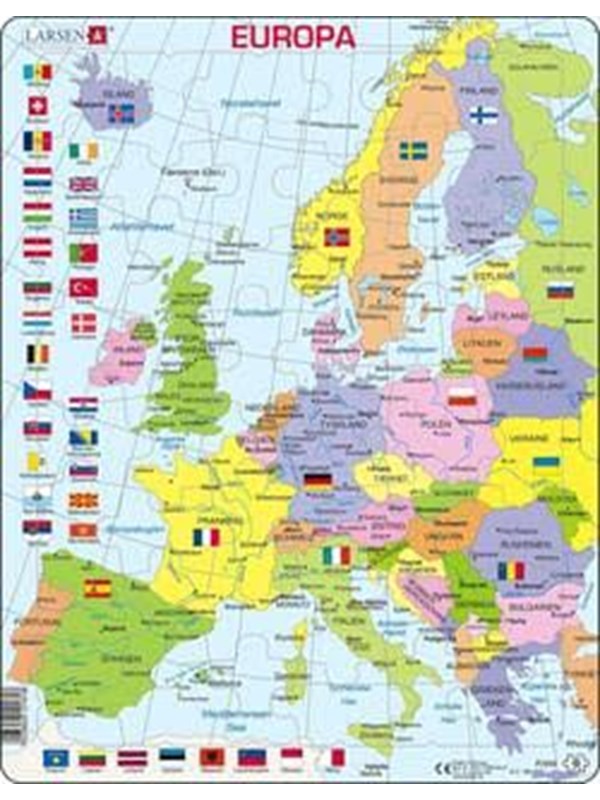 Larsen Puzzles Puzzle Europe (tall format) - 48 pieces Maxi (36.5x28.5 cm) 2D Pussel