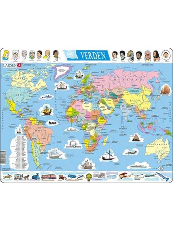Larsen Puzzles Puzzle World Politics - 107 pieces Maxi (36.5x28.5 cm) 2D Pussel