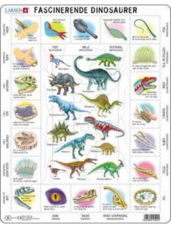 Larsen Puzzles Puzzle Fascinating Dinosaurs - 35 pieces Maxi (36.5x28.5 cm) 2D Pussel