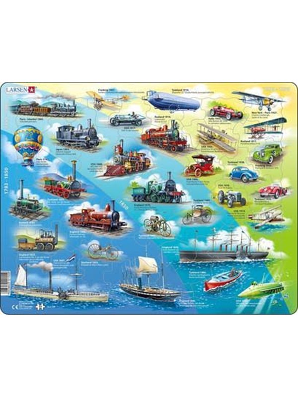 Larsen Puzzles Puzzle Historical Vehicles 1783-1939 - 54 pieces Maxi (36.5x28.5 cm) 2D Pussel
