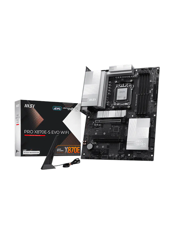 MSI PRO X870E-S EVO WIFI Moderkort - AMD X870E - AMD AM5 - DDR5 RAM - ATX