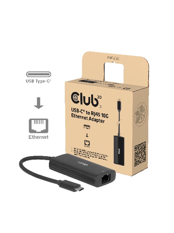Club 3D CAC-2531 USBâ€‘C to RJ45 10G Ethernet Adapter M/F