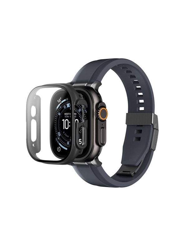 AmazingThing Radix Glass Screen Protector with Case for Apple Watch UItra 3 49mm - Black