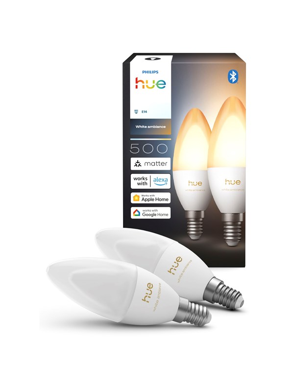 Philips Hue Kronljus - E14 ljuskälla - White ambiance - (2-pack)