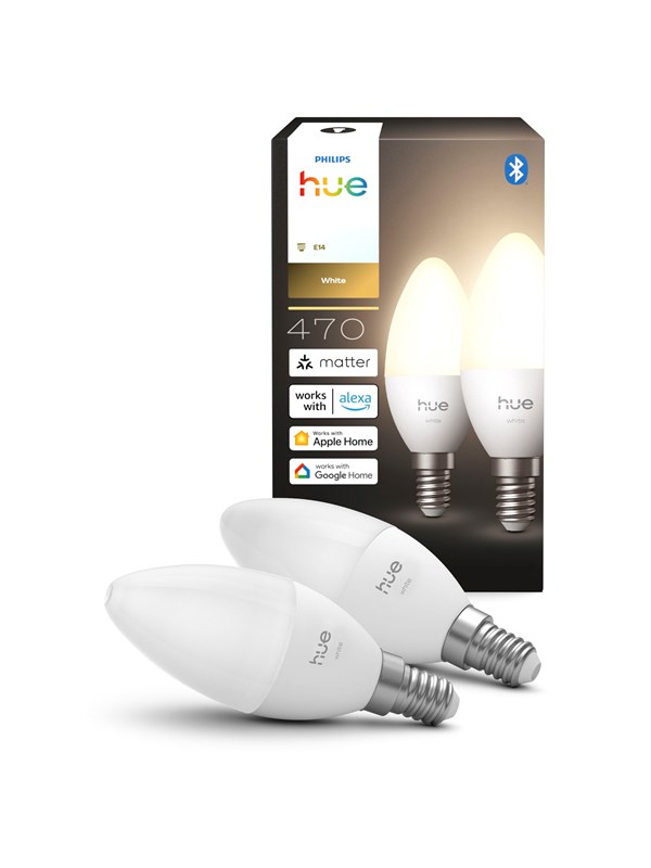 Philips Hue Kronljus - E14 ljuskälla - White - (2-pack)