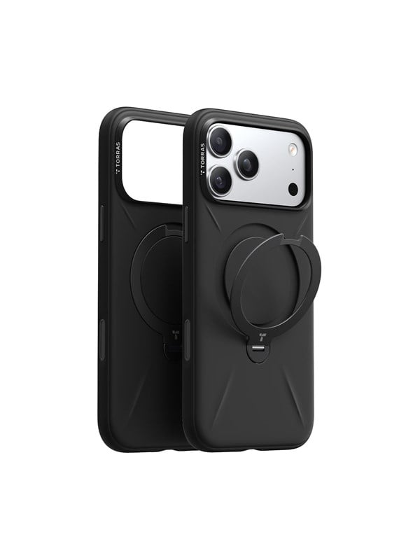 Torras Ostand Q3 Silicone - obsidian black - iPhone 17 Pro