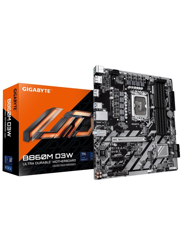 GIGABYTE B860M D3W Moderkort - Intel B860 - Intel LGA1851 - DDR5 RAM - Micro-ATX