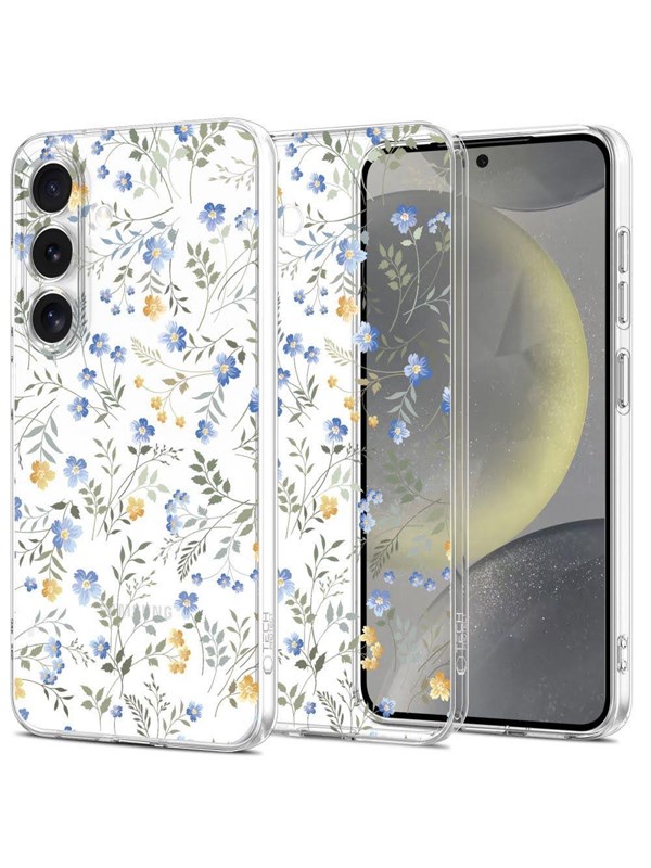 Tech-Protect FlexAir Case for Samsung Galaxy S25 - Daisies with Leaves