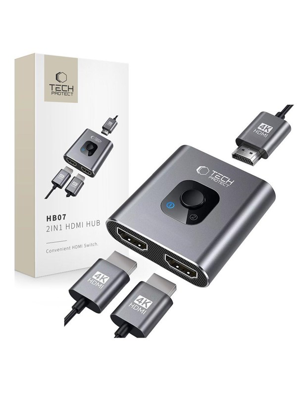 Produktfoto för Tech-Protect HB07 2in1 Hub Adapter - Space Grå
