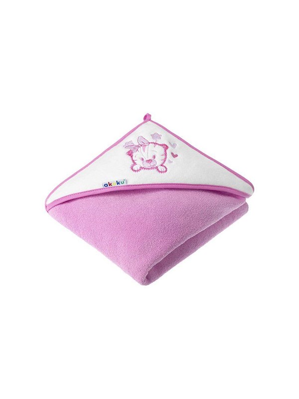 Akuku Baby hooded towel 100 x 100 cm PINK/TIGER