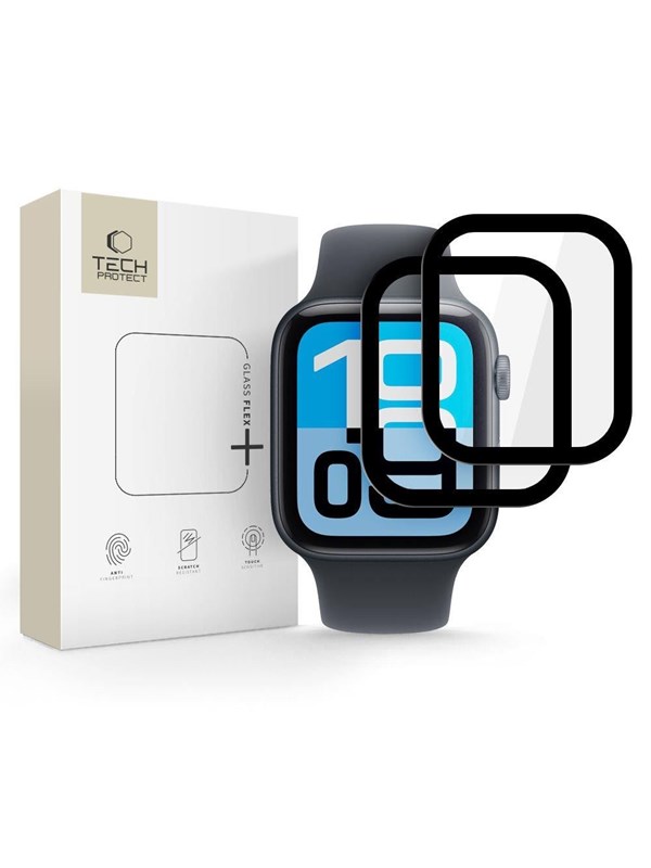 Tech-Protect  Glass Flex+ 2-pack for Apple Watch 44mm - Black