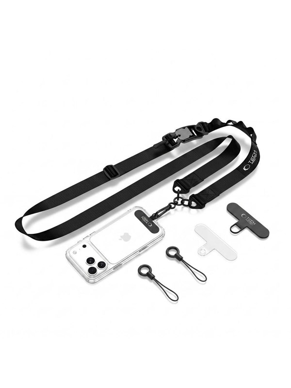 Tech-Protect  C9S Rope Crossbody Phone Lanyard - Black