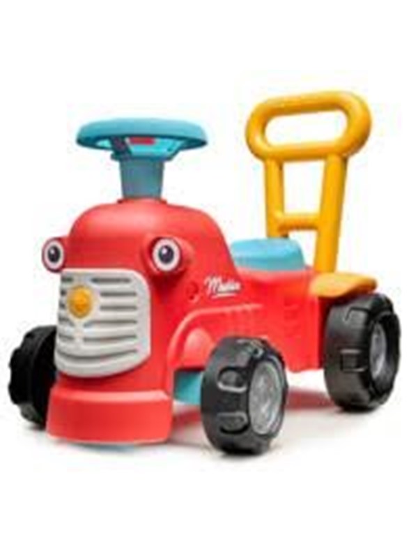 Falk Maurice gå-traktor med ratt, horn och ergonomiskt gånghjälpmedel