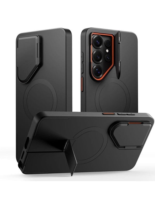 Produktfoto för Tech-Protect Kevlar Aura MagSafe Skal Samsung Galaxy S26 Ultra - Svart/Orange
