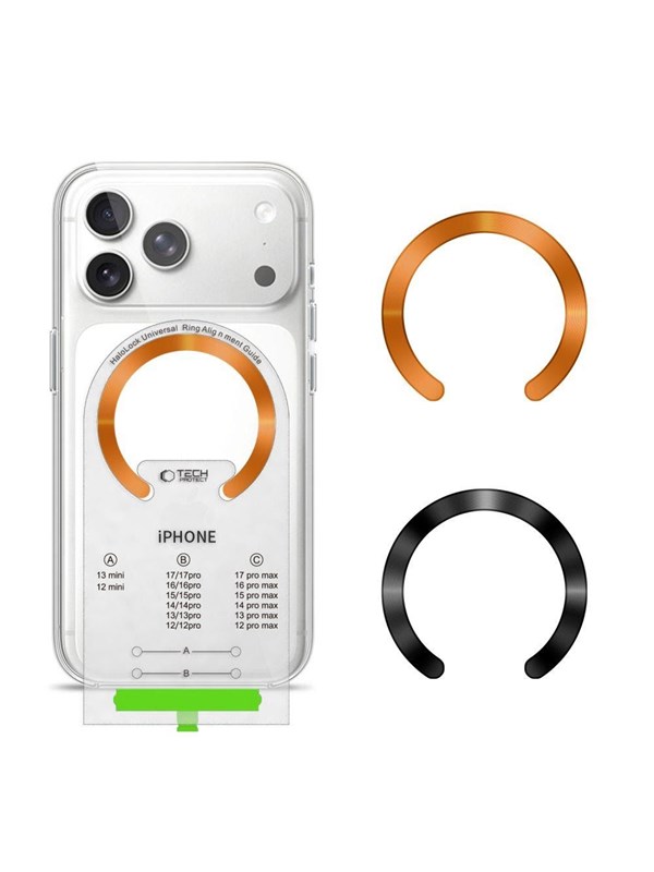 Tech-Protect  MMP-210 MagSafe 2-Pack Magnetic Ring - Orange / Black