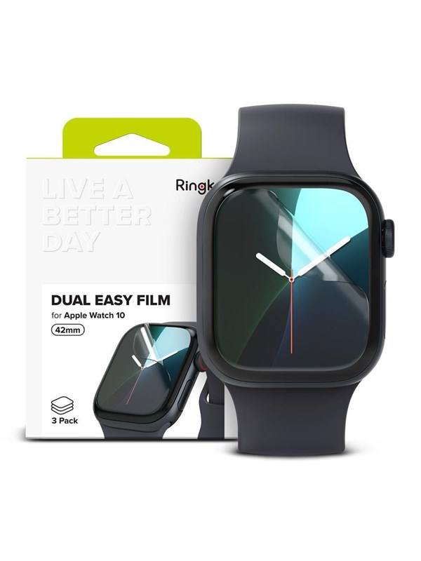 Ringke Dual Easy 3-pack Protective Film for Apple Watch 10 42 mm
