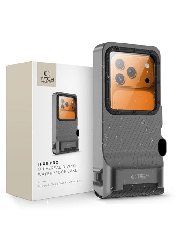 Tech-Protect  IPX8 Pro Waterproof Phone Case - Grey/Black