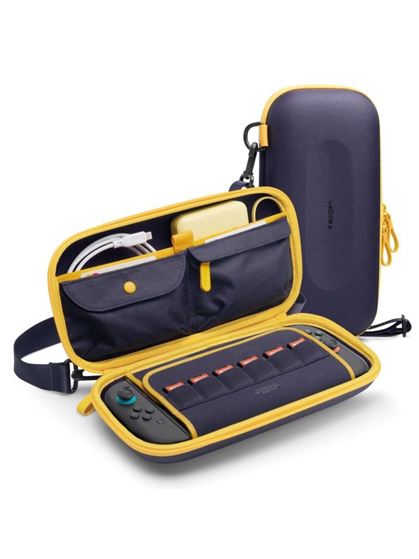 Spigen Nano Pop Pro Pouch for Nintendo Switch 2 - Navy Blue and Yellow - Miscellaneous Tillbehör till spelkonsol - Nintendo Switch 2