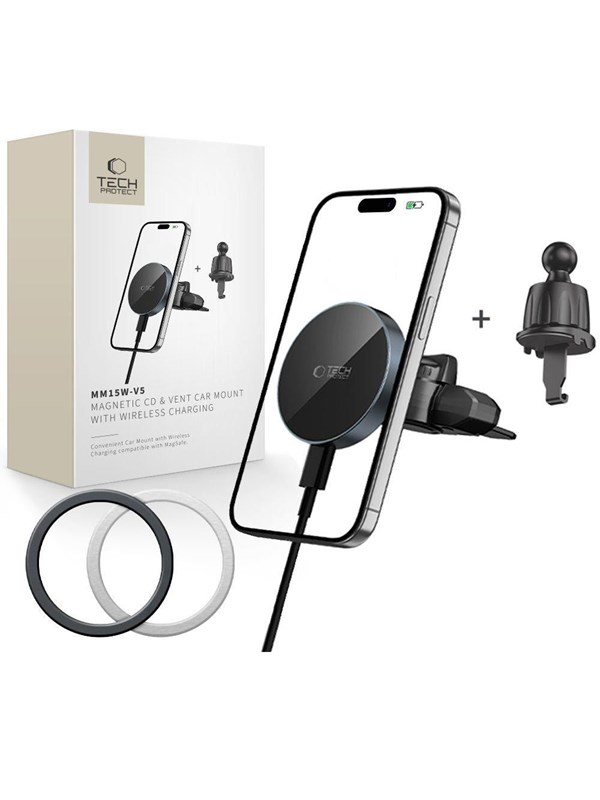 Produktfoto för Tech-Protect Magsafe Bilhållare MM15W-V5 Trådlös laddare 15W CD
