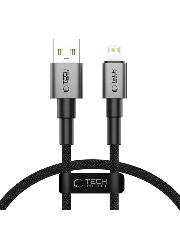 Tech-Protect Ultraboost DNA USB-A / Lightning Cable 12W/2.4A 25 cm - Grey