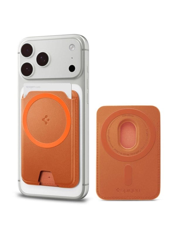 Spigen Valentinus MagFit+ MagSafe Magnetic Phone Wallet - Orange