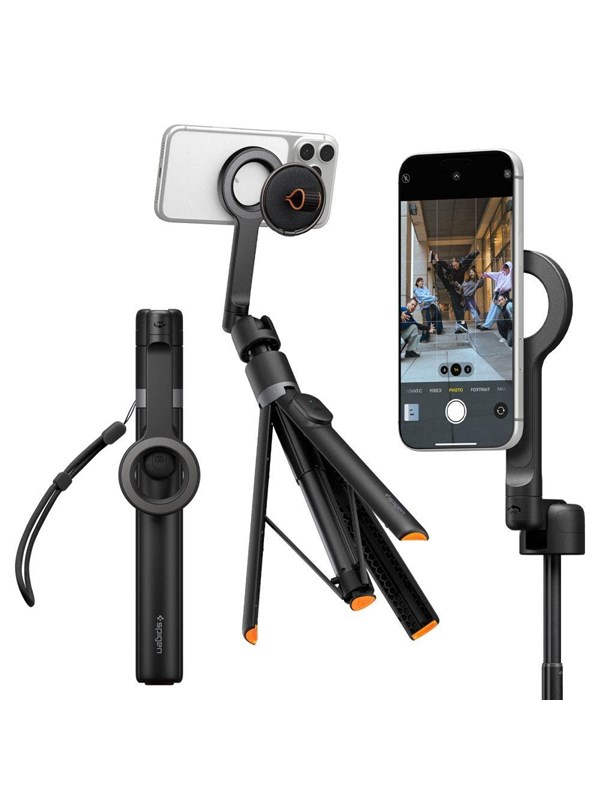 Spigen S582W Tripod Bluetooth Selfie Stick (Mag Fit+) - Black