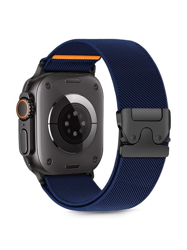 Tech-Protect Nylon Clasp Strap for Apple Watch 44 / 45 / 46 / 49 mm - Navy Blue