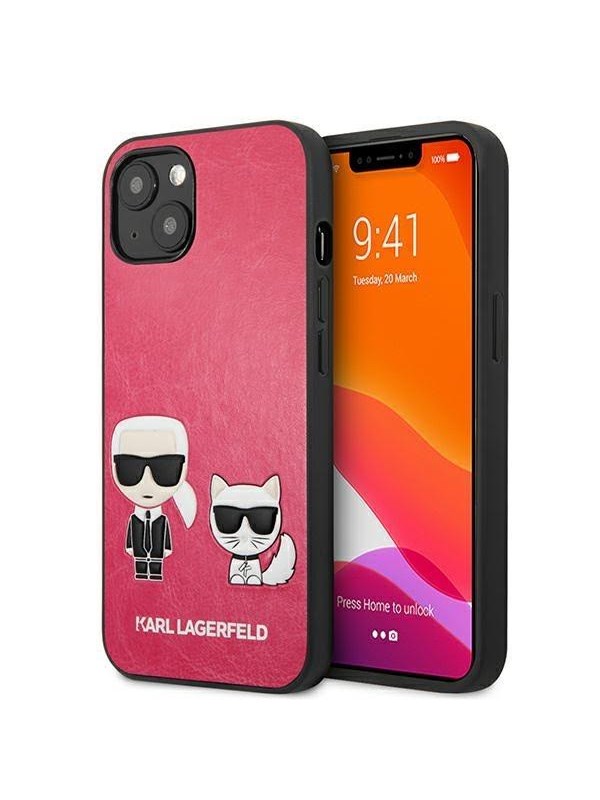 Produktfoto för Karl Lagerfeld iPhone 13 Mini Skal Ikonik Karl & Choupette - Fuchsia