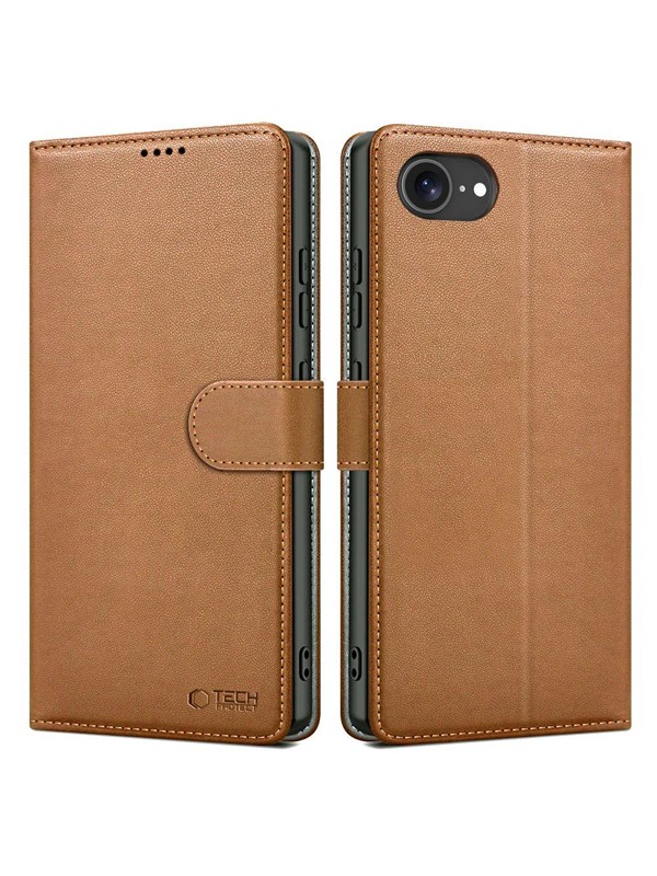 Produktfoto för Tech-Protect iPhone 16e Plånboksfodral - Brun