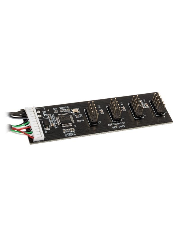 Kolink USB 2.0 Hub-card incl. 60cm USB- &amp; Molex-cable USB Hub - 4 porte - Svart
