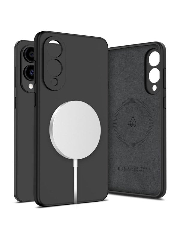 Produktfoto för Tech-Protect Galaxy S25 Edge Mobilskal Magsafe Liquid Silikon - Svart
