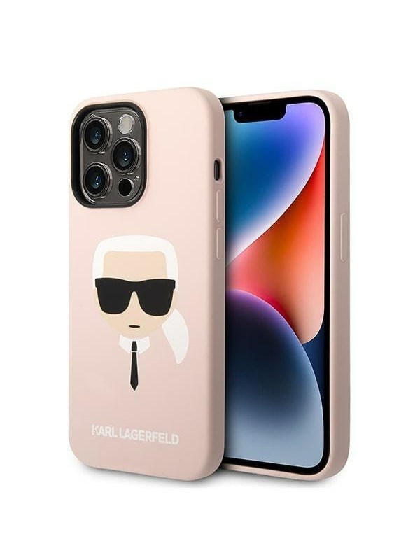 Karl Lagerfeld KLHMP14LSLKHLP iPhone 14 Pro 6.1 "hardcase light pink / light pink Silicone Karl`s Head Magsafe