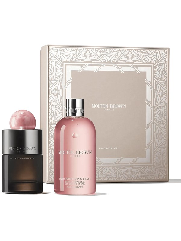 Molton Brown Delicious Rhubarb & Rose Fragrance 107ml.- Gift Set