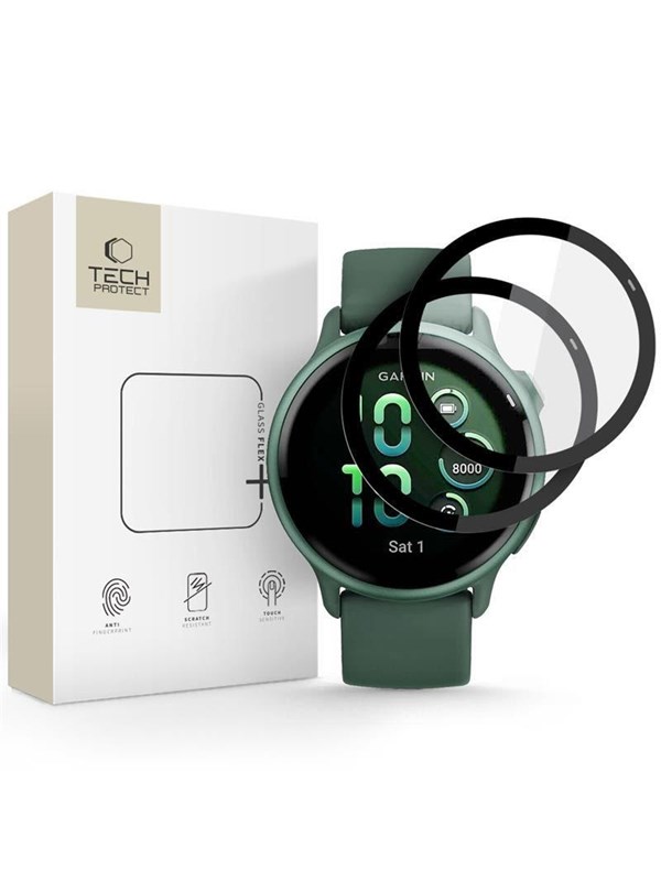 Tech-Protect  Glass Flex+ 2-pack Hybrid Glass for Garmin Vivoactive 6 - Black