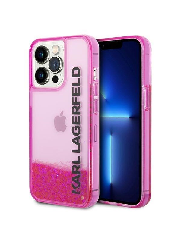 Karl Lagerfeld Liquid Glitter Elong Case for iPhone 14 Pro - Pink