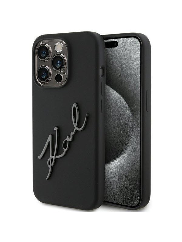Karl Lagerfeld Silicone Karl Script case for iPhone 15 Pro - black