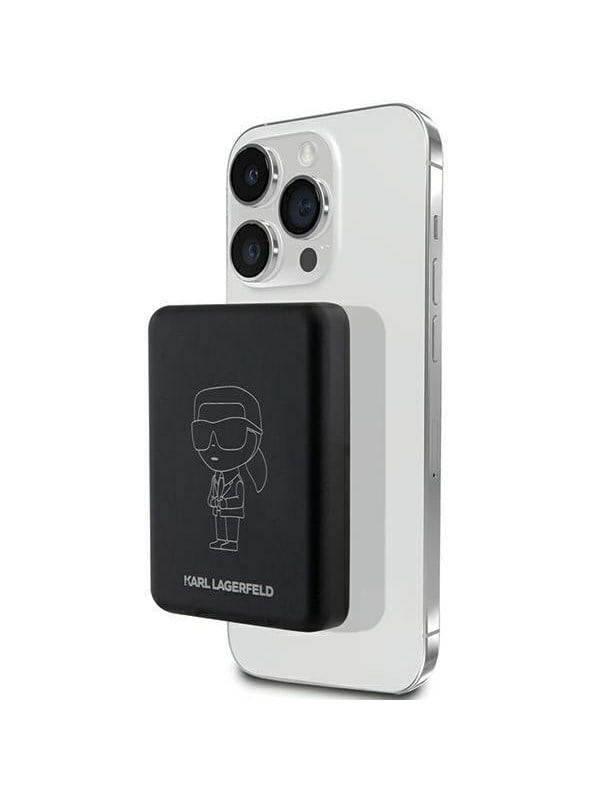 Karl Lagerfeld NFT Outline Ikonik MagSafe 5000mAh induction power bank - black PowerBank - Svart - 5000 mAh
