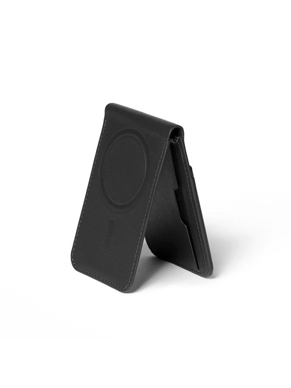 Mujjo Magsafe Leather Wallet Stand - Black
