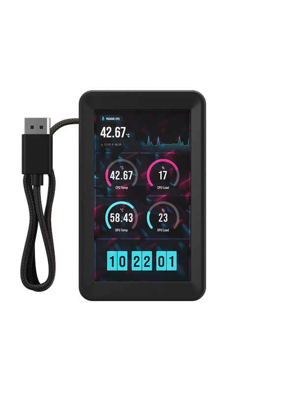 Corsair iCUE LINK 5" LCD Screen Module - Svart med RGB-ljus - CPU Vattenkylare - tillbehör
