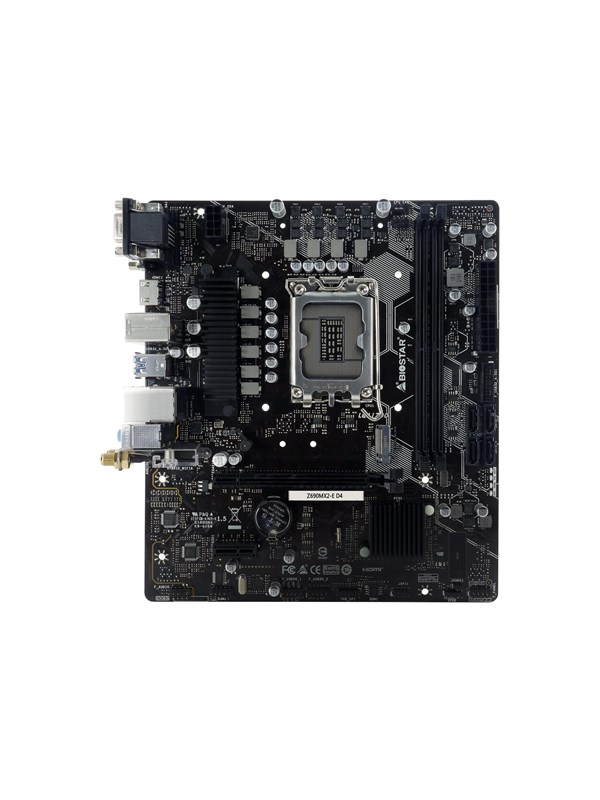 BIOSTAR Z690MX2-E D4 - 6.0 - motherboard - micro ATX - LGA1700 Socket - Z690 Moderkort - Intel Z690 - Intel LGA1700 - DDR4 RAM - Micro-ATX