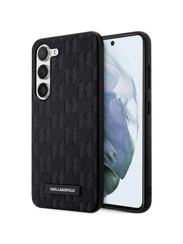 Karl Lagerfeld Saffiano Mono Metal Logo case for Samsung Galaxy S24+ - black