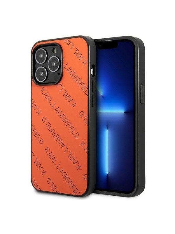 Karl Lagerfeld Perforated Allover Case for iPhone 13 Pro / 13 6.1" - Orange