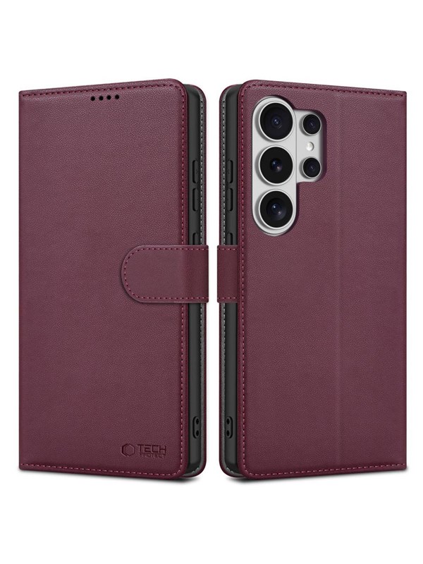 Tech-Protect Wallet Case for Samsung Galaxy S26 Ultra - Burgundy