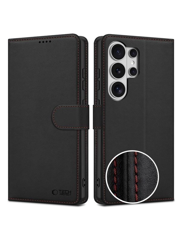 Tech-Protect Wallet Case for Samsung Galaxy S26 Ultra - Black &amp; Red