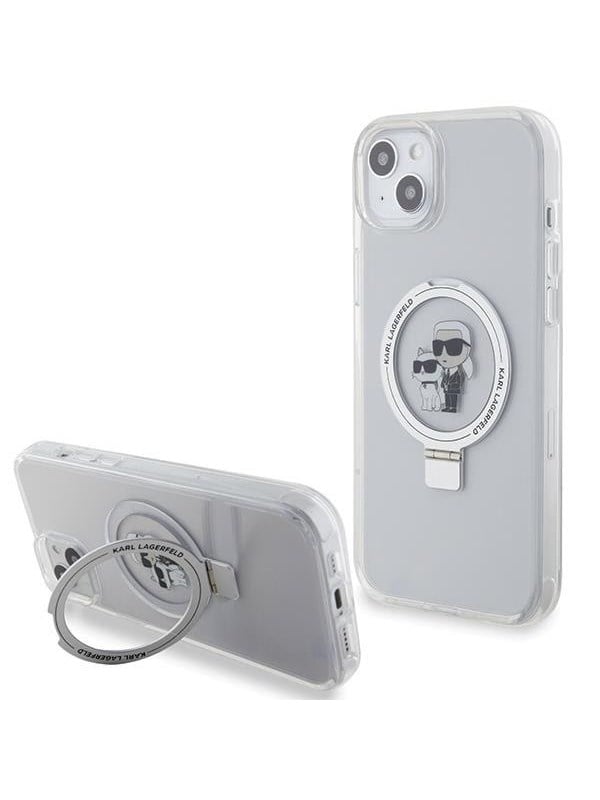 Karl Lagerfeld KLHMP15MHMRSKCH iPhone 15 Plus / 14 Plus 6.7" white/white hardcase Ring Stand Karl&amp;Choupette MagSafe