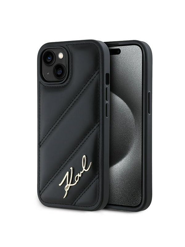 Produktfoto för Karl Lagerfeld iPhone 15/14/13 Mobilskal Quilted Script - Svart