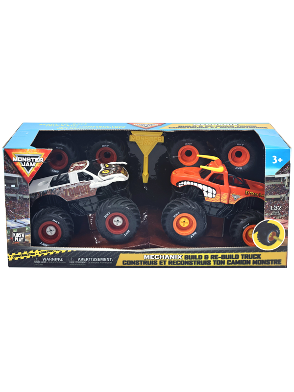 Monster Jam Mechanix 1:32 Build N Re-Build 2 pk ET