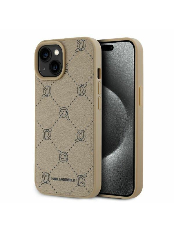 Karl Lagerfeld Magsafe Karl Head iPhone 15 Case - Beige